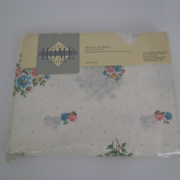 JC Penney The Home Collection Twin Flat Sheet Spring Floral - Picture 4 of 5